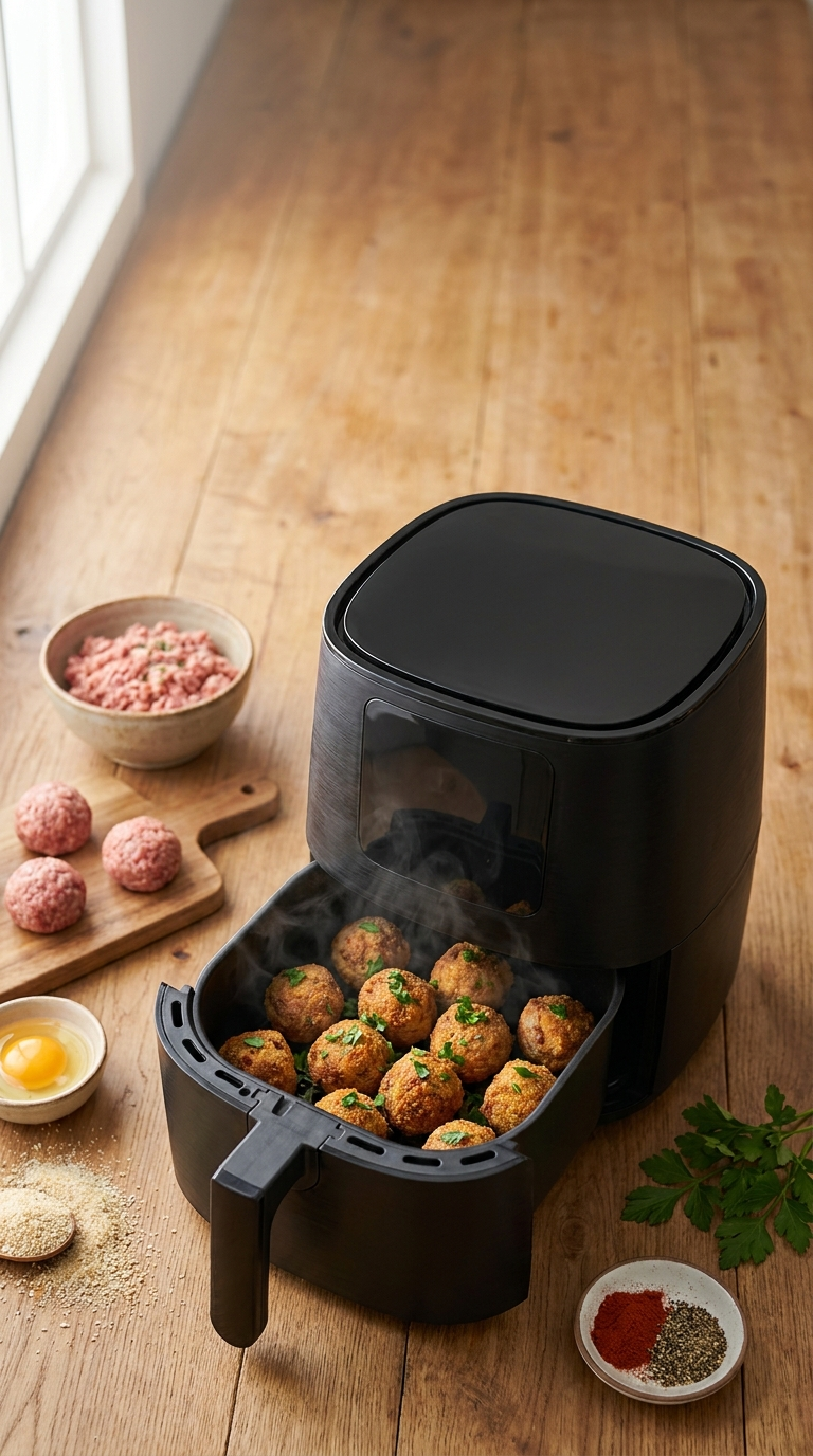 Hackbällchen Airfryer: Das ultimative Rezept für 12 Minuten perfekte Frikadellen 8 Hackbällchen Airfryer Rezept – knusprige Hackbällchen und Zutaten rund um die Heißluftfritteuse