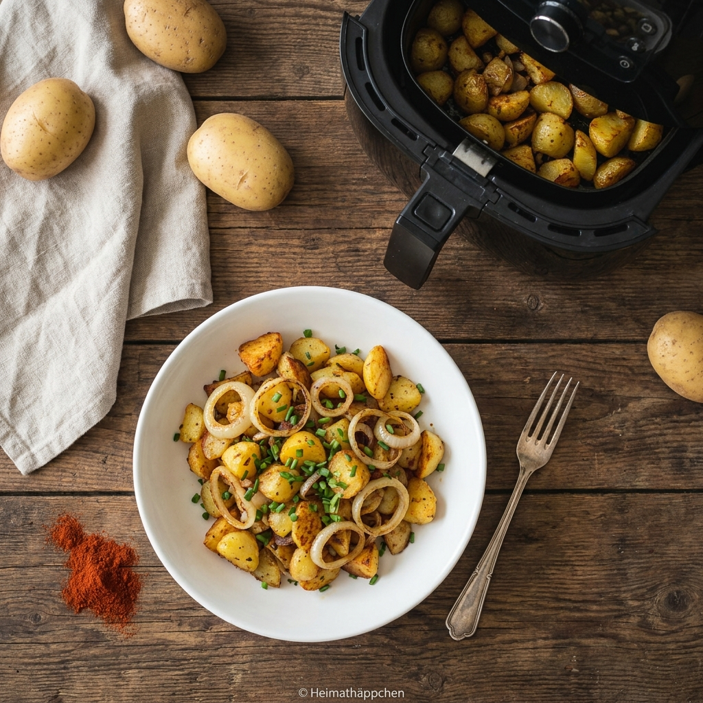 Bratkartoffeln Rezept Airfryer: 7 Geniale Profi-Tricks für Unwiderstehlich Knusprige Kartoffeln 3 Bratkartoffeln in ceramic bowl 202607231102