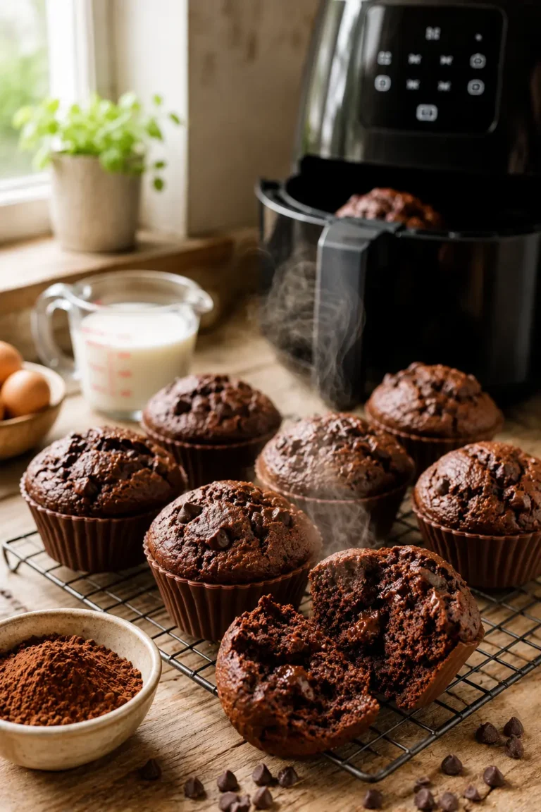 Muffins Rezept Airfryer: 12 Genial Fluffige Schoko-Muffins Zum Verlieben 6 Muffins Rezept Airfryer - frisch gebackene Schoko-Muffins mit saftiger Krume und Schokostückchen