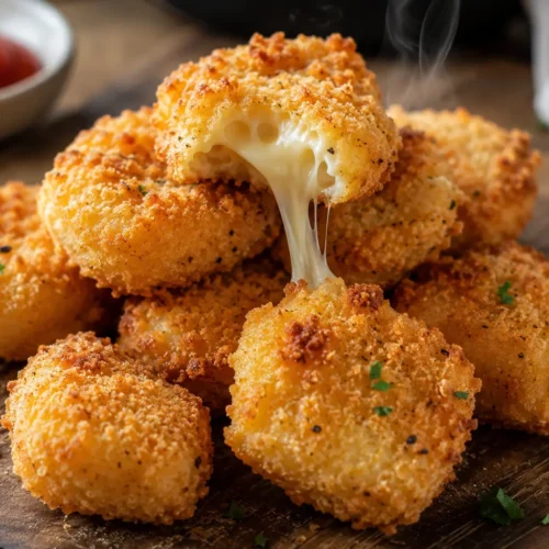Heißluftfritteuse Rezepte Deutsch: 5 Geniale Snack-Tipps zum Nachmachen 1 Knusprige Airfryer-Käse-Nuggets mit geschmolzenem Käse aus der Heißluftfritteuse