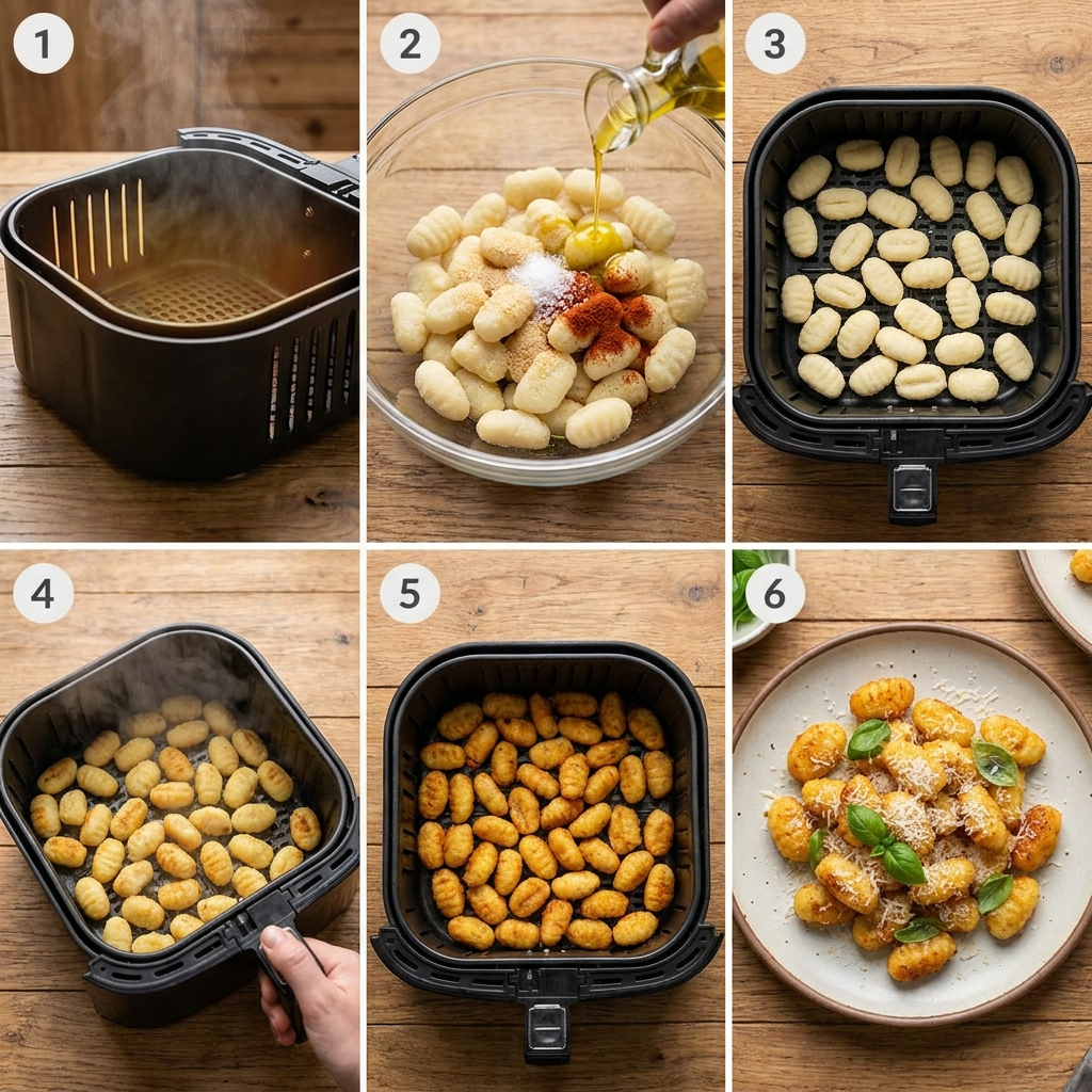 Gnocchi Airfryer: Das ultimative Rezept für knusprige Gnocchi aus der Heißluftfritteuse 2 Gnocchi recipe collage cooking s… 202607201257