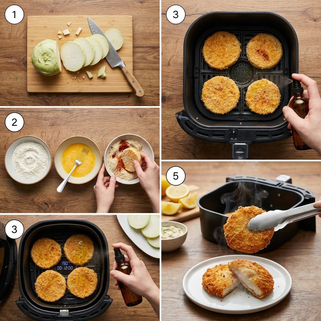 Kohlrabi Schnitzel aus dem Airfryer: Knusprig ohne Frittieren 2 Kohlrabi schnitzel air fryer recipe 202607241355