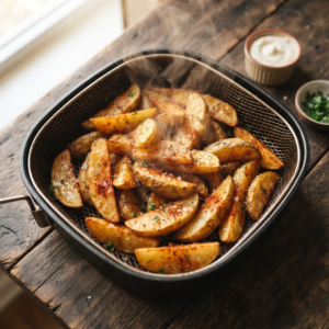 Kartoffelspalten Airfryer: In 20 Minuten perfekt knusprig 1 Knusprige Kartoffelspalten aus dem Airfryer, frisch zubereitet mit Paprika und Kräutern