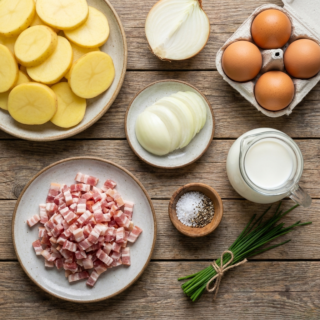 Bauernfrühstück Rezept: Das geniale Air Fryer Rezept in 20 Minuten 1 Raw ingredients for Bauernfruhst… 202607251256