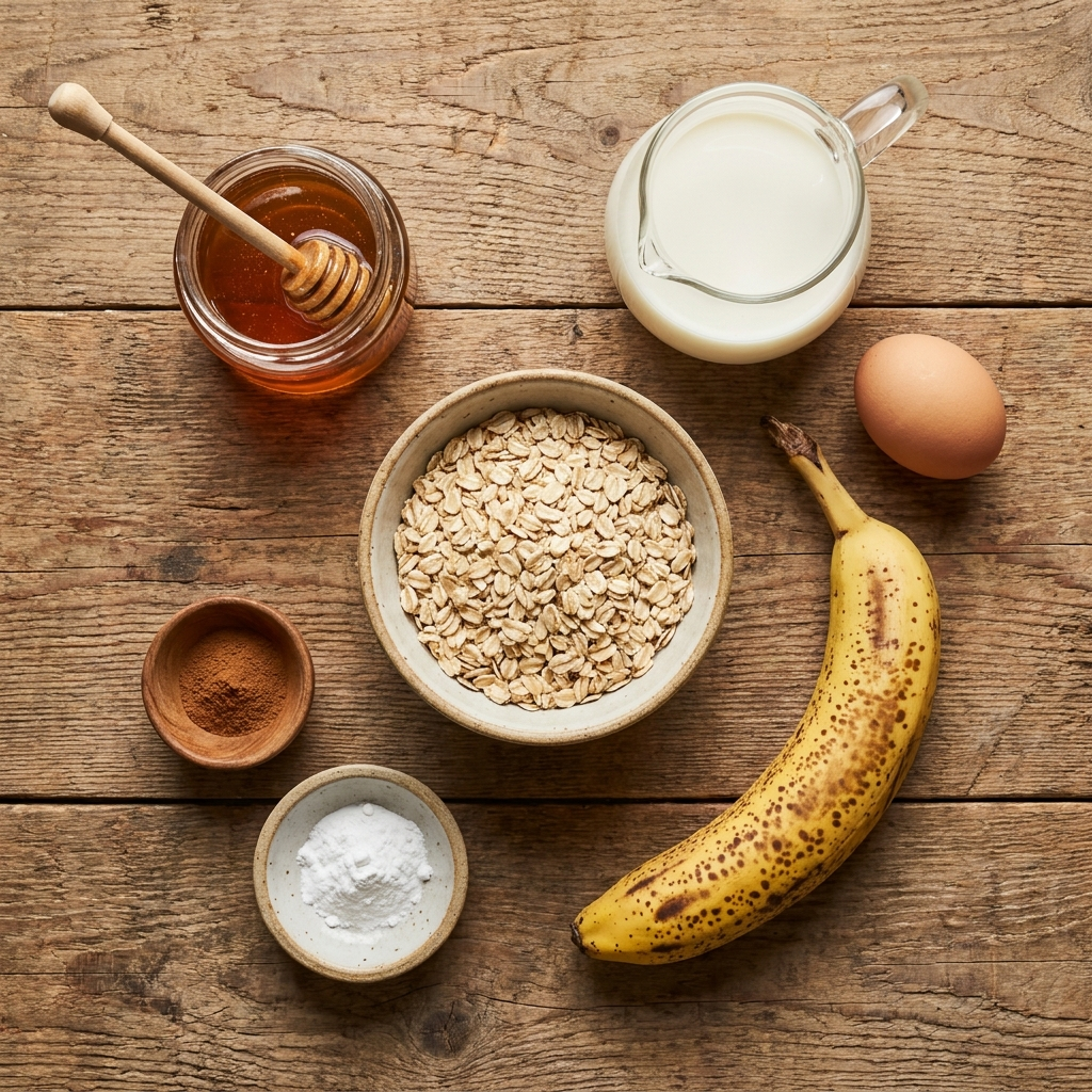 Baked Oats aus dem Air Fryer: Das geniale Rezept in 20 Minuten 3 Raw ingredients for baked oats 202607250119