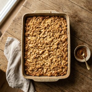 Blechkuchen Rezepte einfach: Das beste Grundrezept + schnelle Ideen 1 Blechkuchen Rezepte einfach: saftiger Apfel-Streuselkuchen als Titelbild des Rezept-Blogs