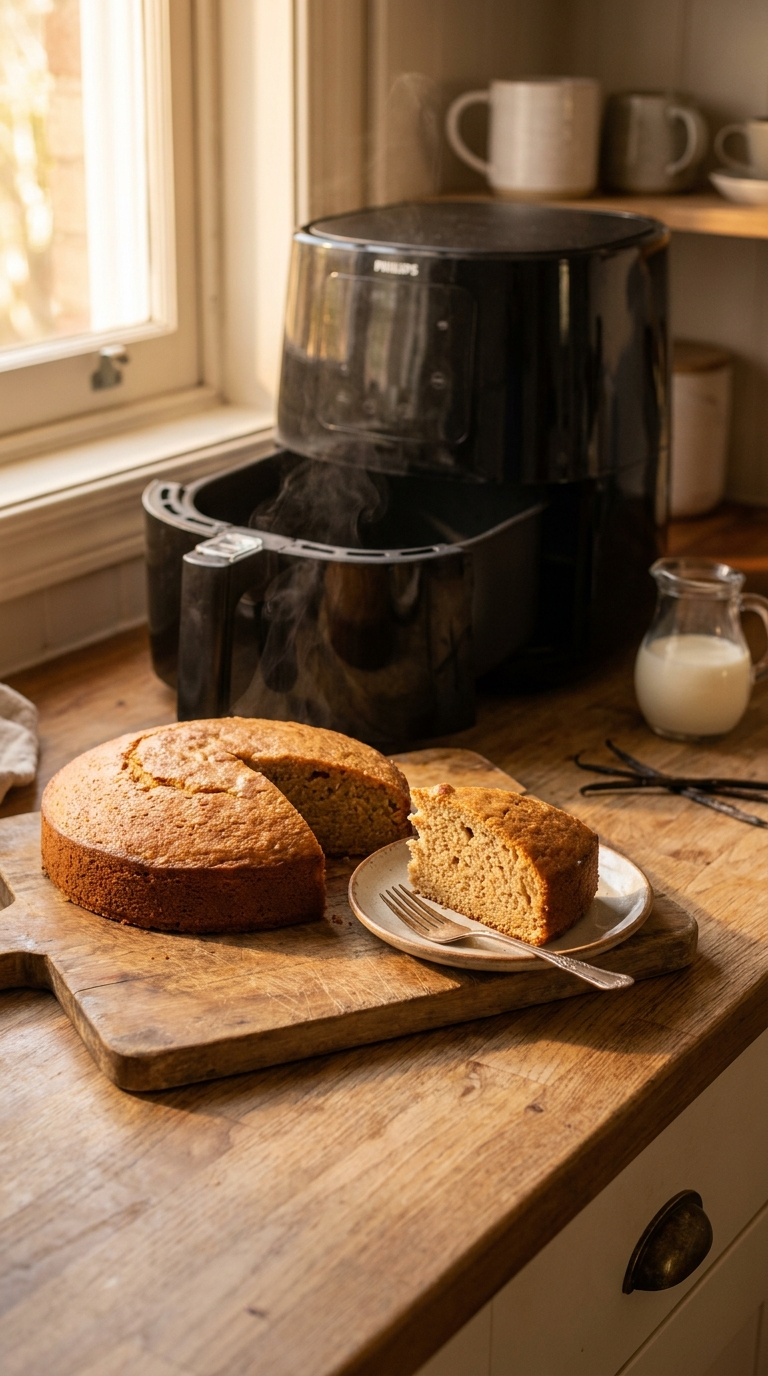 Kuchen im Airfryer backen: Das saftige 30-Minuten-Rezept, das jeder Anfänger schafft 6 Kuchen im Airfryer frisch gebacken und angeschnitten mit saftiger Krume