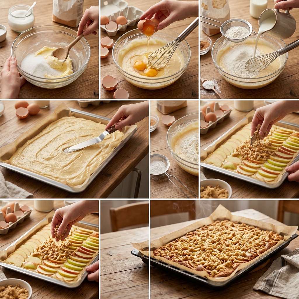 Blechkuchen Rezepte einfach: Das beste Grundrezept + schnelle Ideen 2 Baking apple streusel sheet cake 202608291436