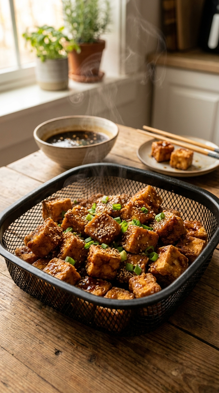 Tofu Air Fryer: Das ultimative Rezept für knusprigen Tofu aus dem Air Fryer 2 Tofu Air Fryer Rezept – knuspriger Tofu aus dem Air Fryer mit Sesam und Sojaglasur