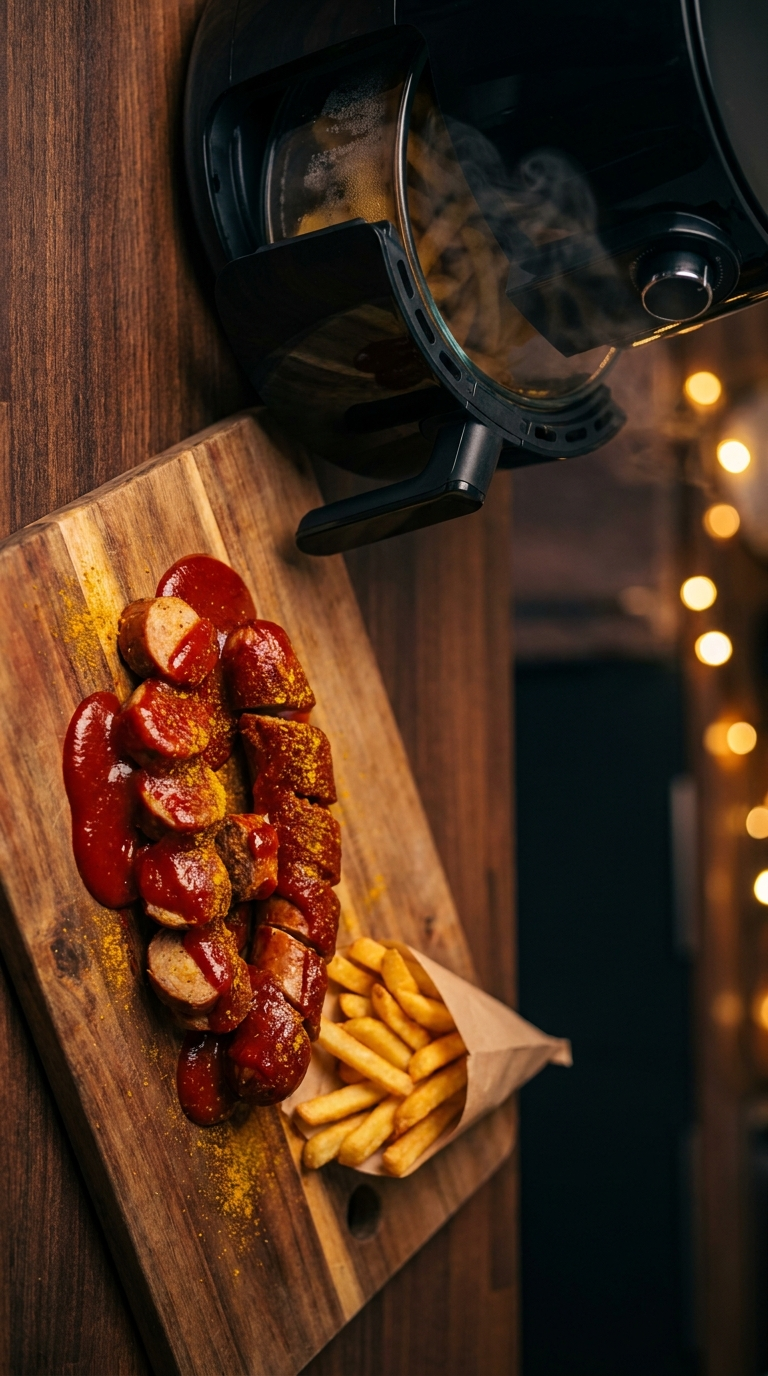 Deutsches Street Food zu Hause: Das ultimative Airfryer-Currywurst-Rezept 8 Deutsches Street Food Currywurst Rezept aus dem Airfryer
