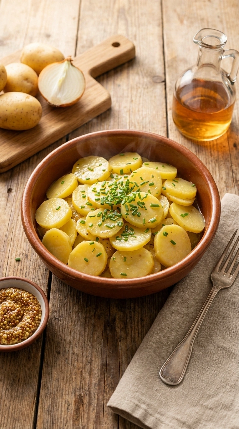 Kartoffelsalat: Das ultimative Rezept, Geheimnisse & typische Fehler 4 Kartoffelsalat mit Zwiebeln, Senf und Schnittlauch – das komplette Rezept im Blog