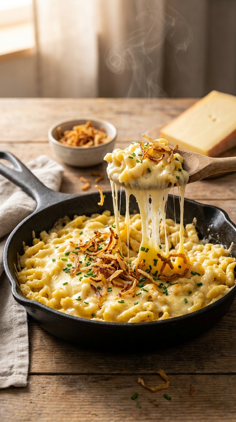 Käsespätzle Rezept – So gelingen original schwäbische Käsespätzle garantiert 5 Käsespätzle Rezept mit cremigem Käse und gerösteten Zwiebeln