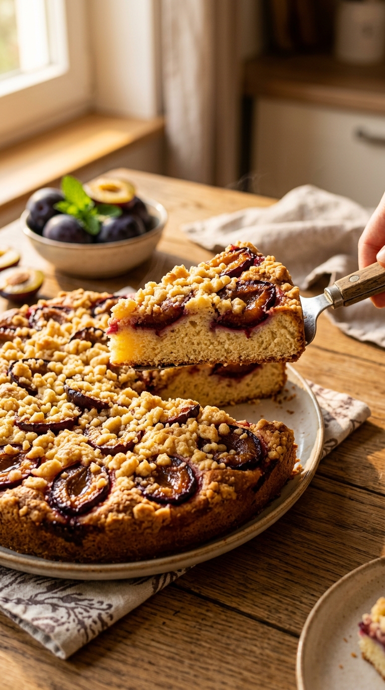 Pflaumenkuchen Rezept: Der beste Pflaumenkuchen mit Hefeteig und Streusel 2 Pflaumenkuchen Rezept mit saftigem Hefeteig, Streuseln und frischen Zwetschgen, frisch angeschnitten