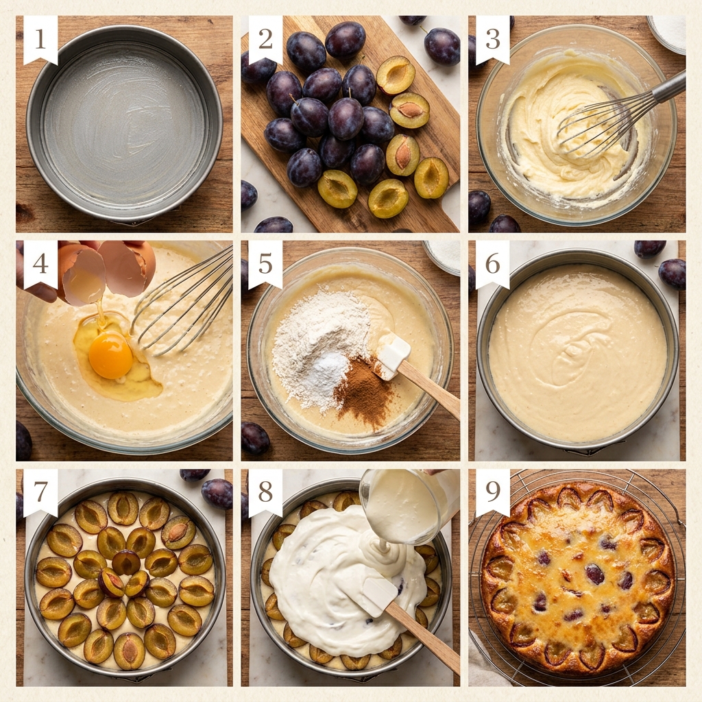 Pflaumenkuchen Rezept mit Schmandguss – Saftig, Einfach & Original wie bei Oma 2 Making German plum cake recipe 202608221254