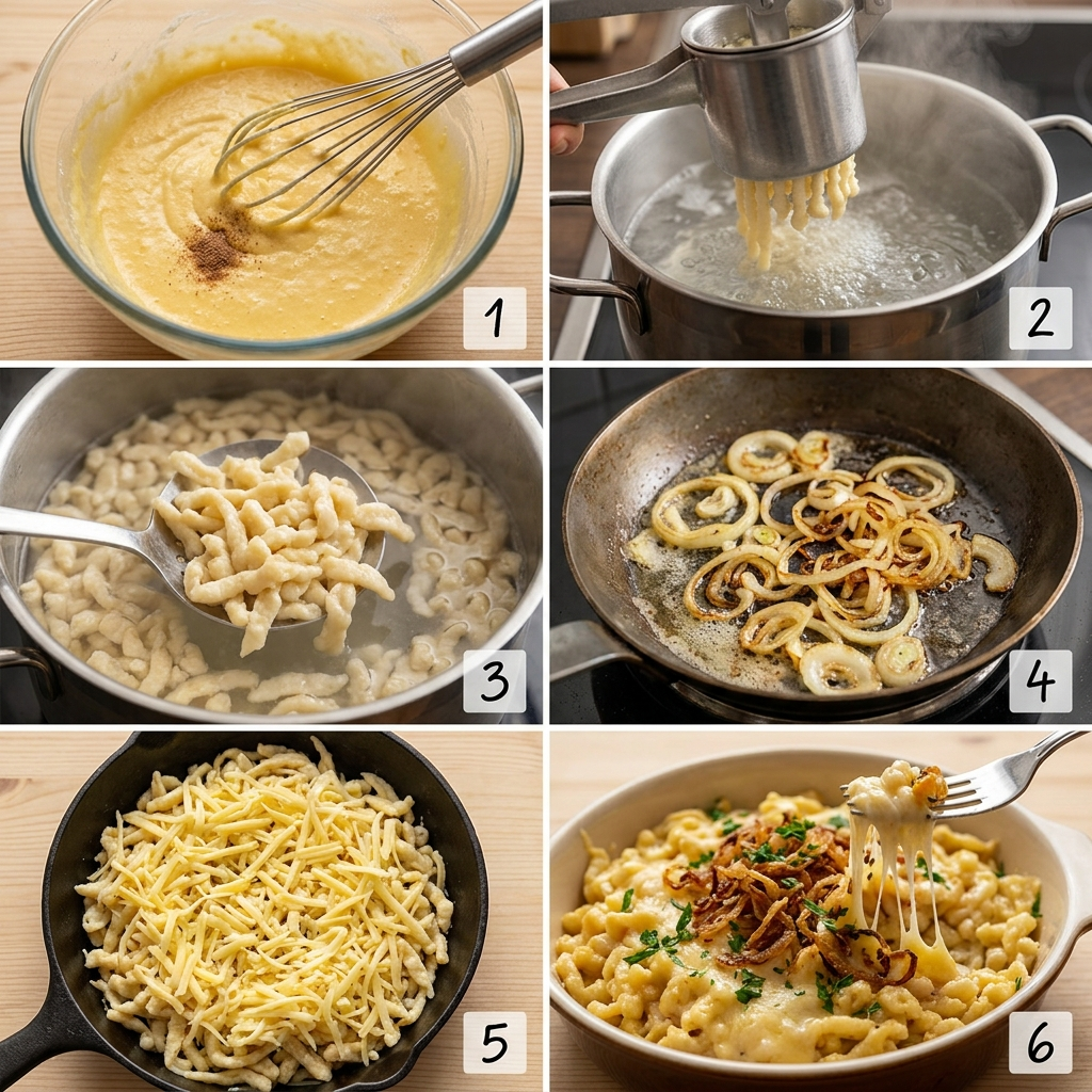 Käsespätzle Rezept – So gelingen original schwäbische Käsespätzle garantiert 2 Making Kasespatzle cooking process 202608161126