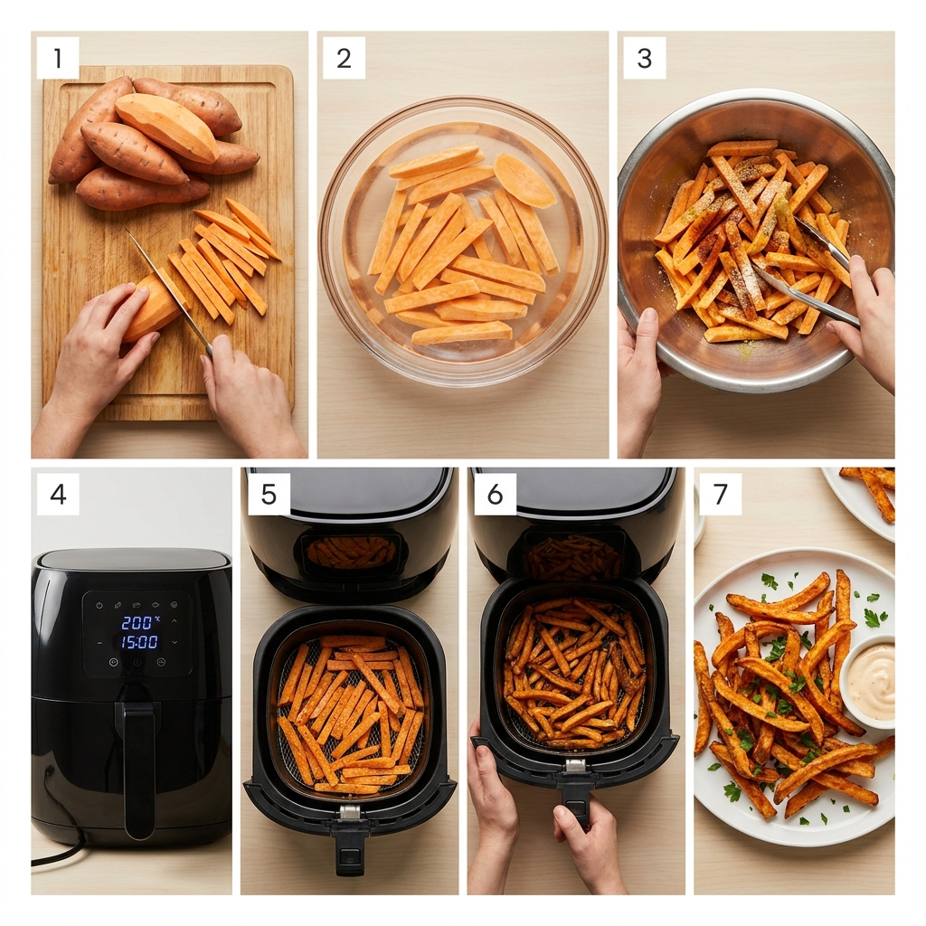 Süßkartoffel Pommes Airfryer: So werden sie garantiert knusprig 2 Making airfryer sweet potato fries 202608161352