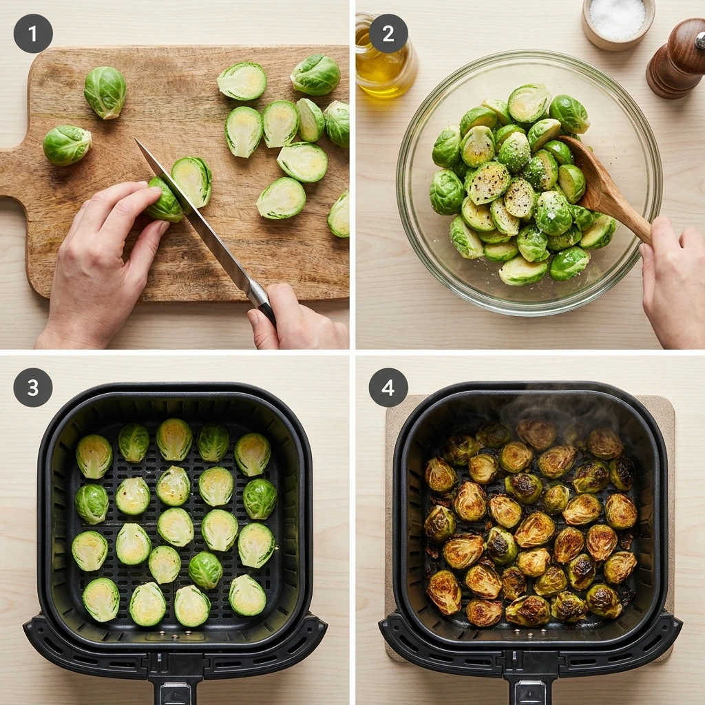 Rosenkohl Heißluftfritteuse: Das perfekte Rezept für knusprigen Rosenkohl in nur 12 Minuten 2 Making crispy Brussels sprouts s… 202608121959