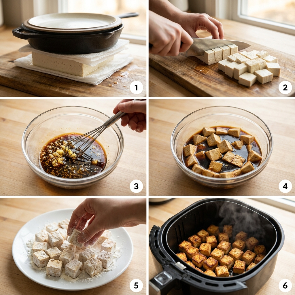 Tofu Air Fryer: Das ultimative Rezept für knusprigen Tofu aus dem Air Fryer 2 Making crispy air fryer tofu 202608111243