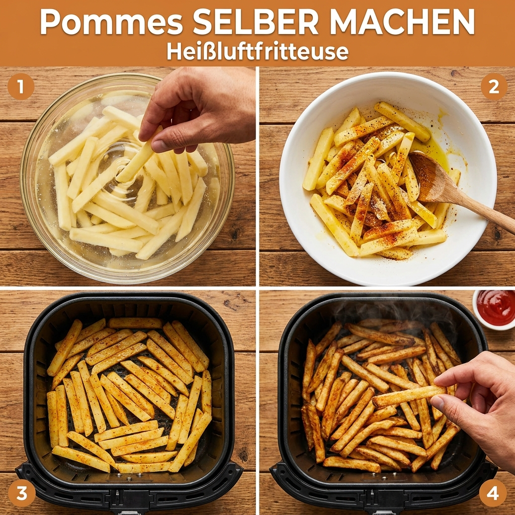Pommes selber machen Heißluftfritteuse: So werden sie richtig knusprig 2 Making fries in air fryer 2026081516521