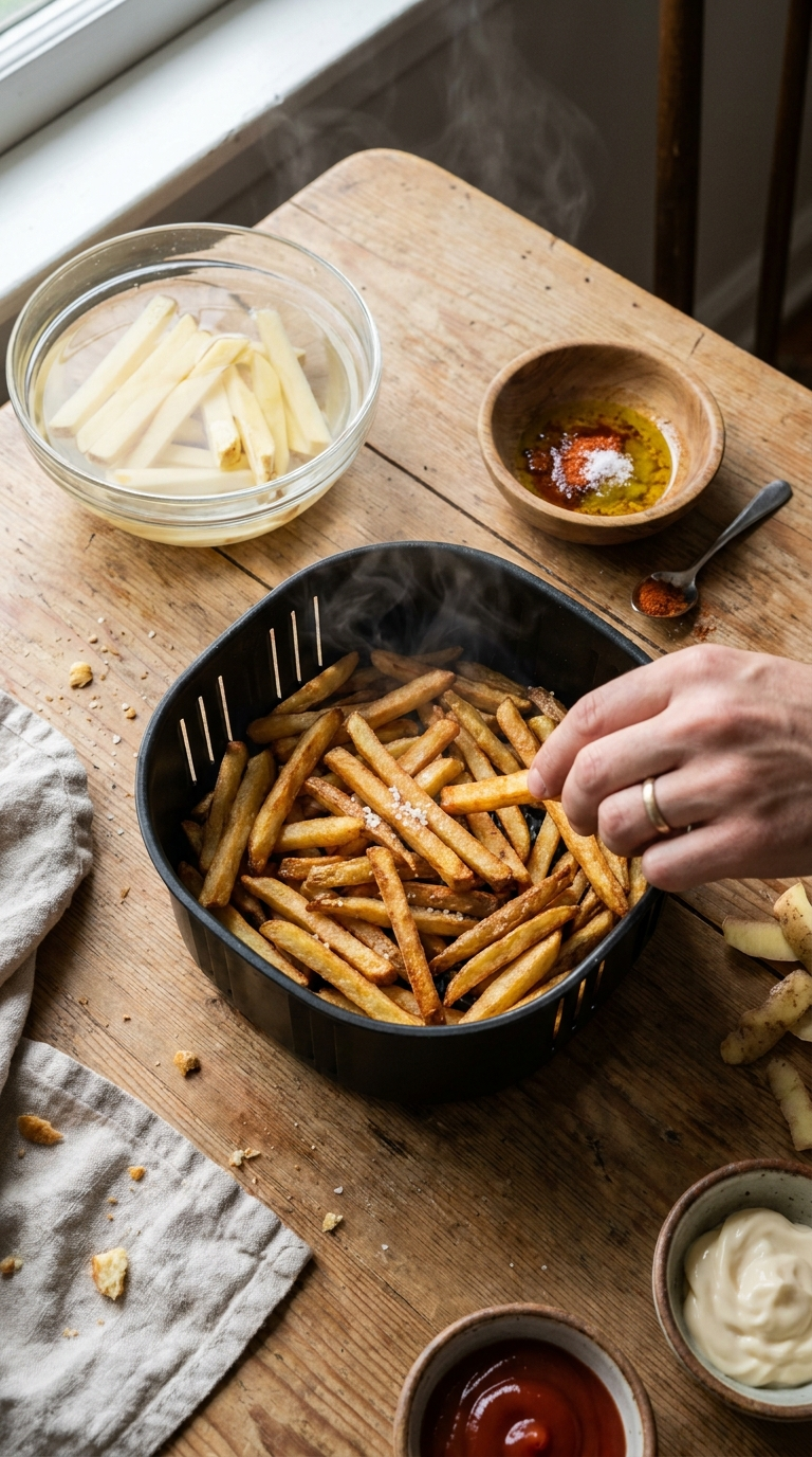 Pommes selber machen Heißluftfritteuse: So werden sie richtig knusprig 3 Pommes selber machen Heißluftfritteuse – von rohen Kartoffeln bis zu knusprigen, goldbraunen Airfryer-Pommes