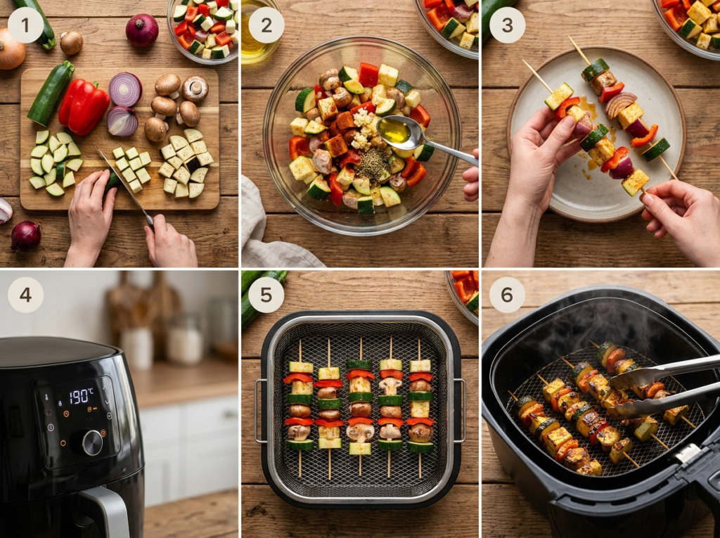 Airfryer Gemüsespieße: Das ultimative Rezept für knackig- 2 Making vegetable skewers for air… 202608091629