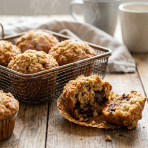 Muffins Rezept Saftig aus dem Airfryer – So gelingen sie garantiert fluffig 1 Saftige Muffins Rezept aus dem Airfryer, aufgeschnitten mit weicher fluffiger Krume und Schokostückchen