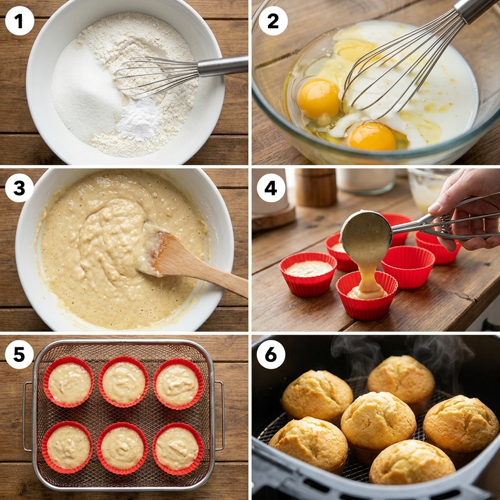 Muffins Rezept Saftig aus dem Airfryer – So gelingen sie garantiert fluffig 2 Muffins making in airfryer 202608041137