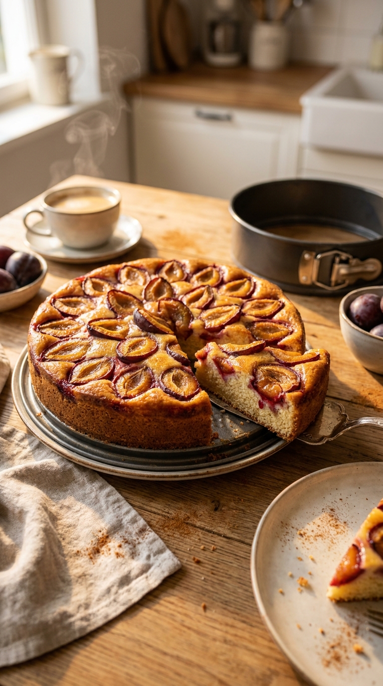 Pflaumenkuchen Rezept mit Schmandguss – Saftig, Einfach & Original wie bei Oma 1 Pflaumenkuchen Rezept mit Schmandguss – saftiger Pflaumenkuchen frisch aus dem Ofen