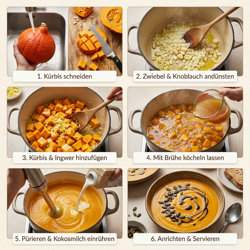 Kürbisrezept: Das ultimative Kürbisrezept für Herbst & Winter | Zubereitung, Tipps & Ideen 2 Pumpkin soup recipe infographic 202608221413