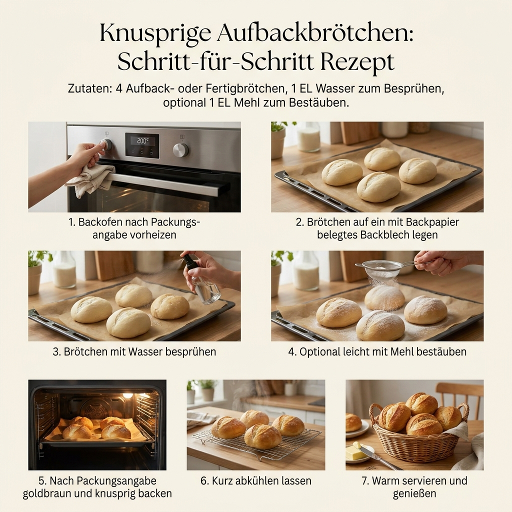 Frühstück Ideen: Knusprige Airfryer-Brötchen wie vom Bäcker 2 Recipe infographic for baking bread 202608121706