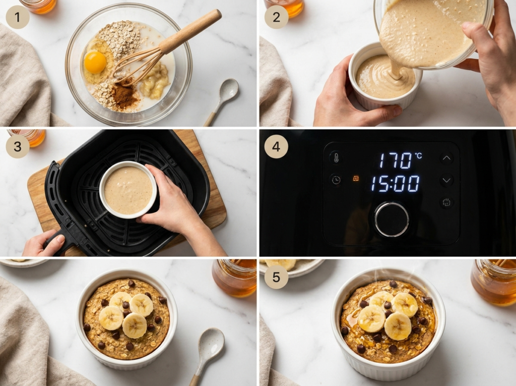 Baked Oats aus dem Airfryer: Das gesunde Frühstücks-Rezept, das gerade jeder in Deutschland kocht 3 Steps to make baked oats 202608022114