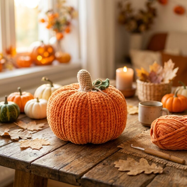 Häkeln Ideen Anfänger Halloween: Kürbis häkeln Anleitung 3 Häkeln Ideen Anfänger Halloween - fertig gehäkelter Amigurumi-Kürbis als kostenlose Anleitung